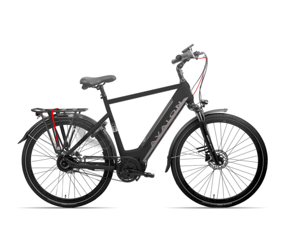 AVALON E-Pro zwart mat H58cm. met oa; BAFANG M420 Middenmotor met krachtsensor, Gates CDX belt, Axa Victory slot, verende vork , Shimano N8 + hydraulische schijfrem, Alu frame, Selle comfort zadel en leren handvatten.[EX ACCU 7522]