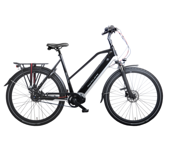 AVALON E-Pro Sport zwart-grijs 58cm met oa; BAFANG M420 Middenmotor met krachtsensor, Gates CDX belt, Axa Defender slot,verende vork , Shimano N8 + hydraulische schijfrem, intube accu (21700 cells), Alu frame, Selle comfort zadel, leren handvatten en dagrijverlichting. [EXCL accu 8013/8014]