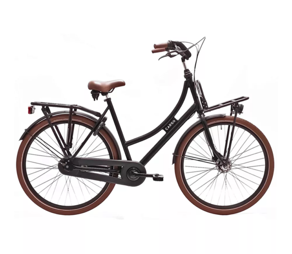 Avalon Cargo D57cm. Kleur: Mat zwart. Uitvoering: Shimano N7/Rollerbrakes. Met oa: Aluminium frame, Stuurslot, dubbele standaard, Rodi G13 velgen, Zwarte G13 spaken, 50-622/2.0 banden, Hesling kettingkast, THUN trapas en crankstel, ART slot. Made in Holland